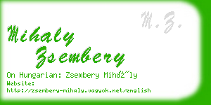 mihaly zsembery business card